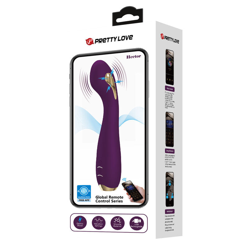 Hector Elektroschock-Vibrator per App-Steuerung lila