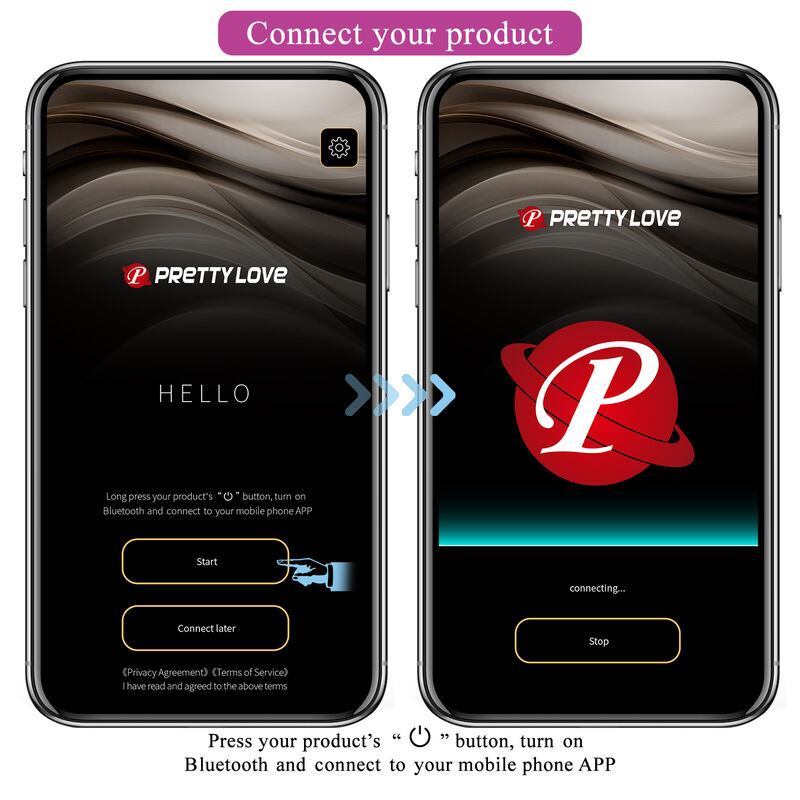 Hector Elektroschock-Vibrator per App-Steuerung lila