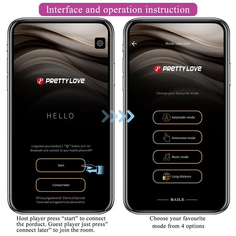 Hector Elektroschock-Vibrator per App-Steuerung lila