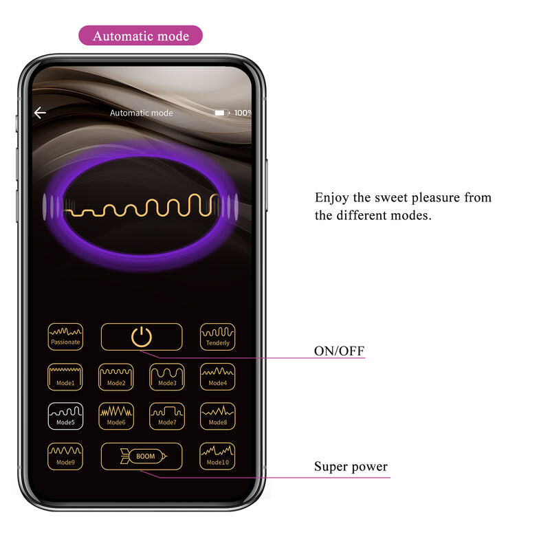 Hector Elektroschock-Vibrator per App-Steuerung lila