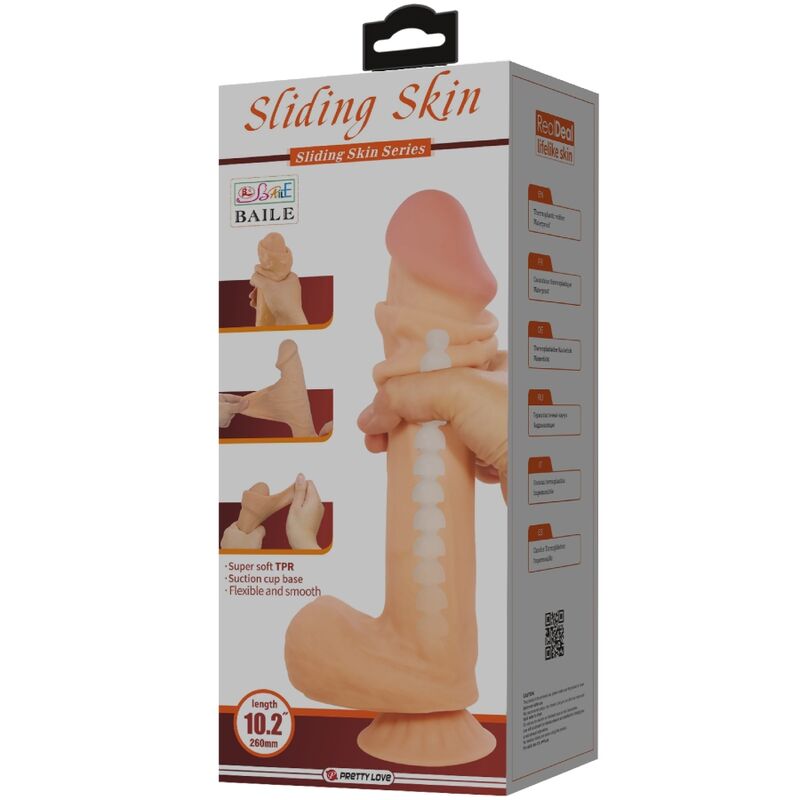 Sliding Skin Series Realistischer Dildo mit Saugnapf Sliding Skin Flesh 26 cm