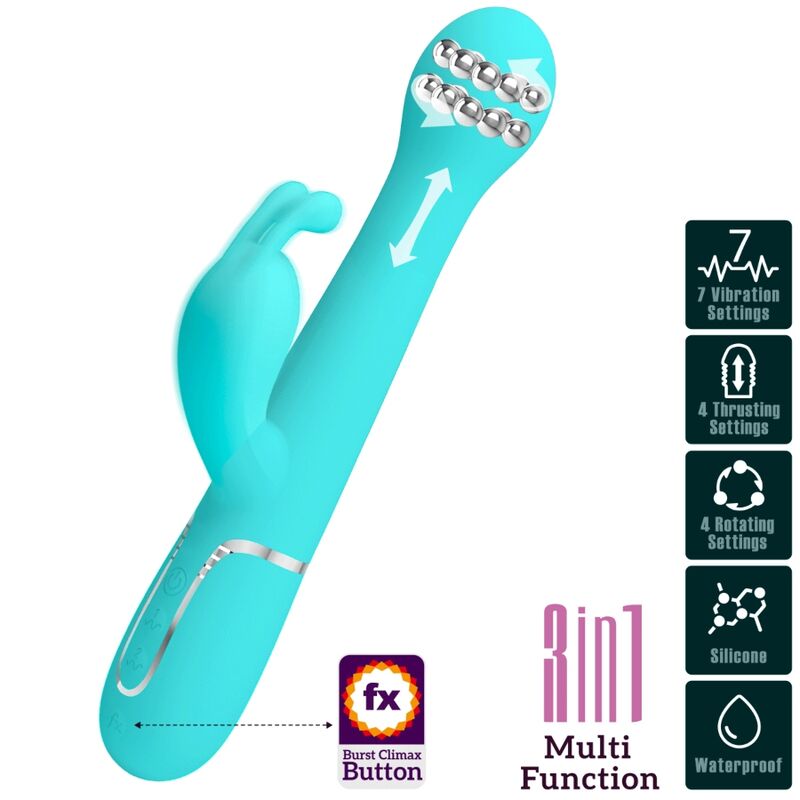Dejon Rabbit 3-in-1 Multifunktionsvibrator Aqua Green
