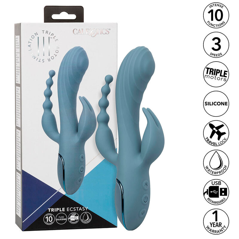 Triple Ecstasy Vibrator Grau