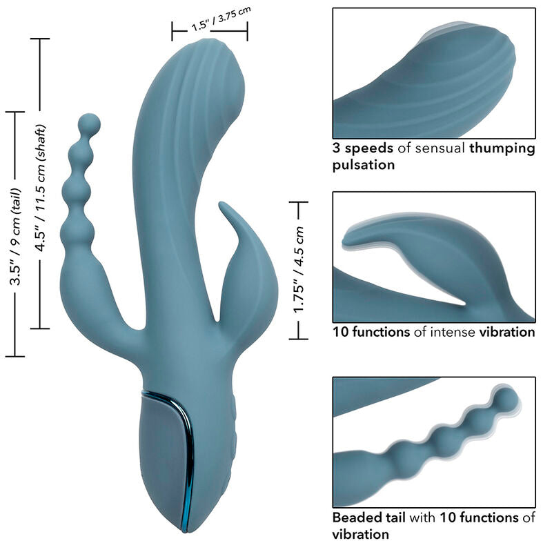 Triple Ecstasy Vibrator Grau