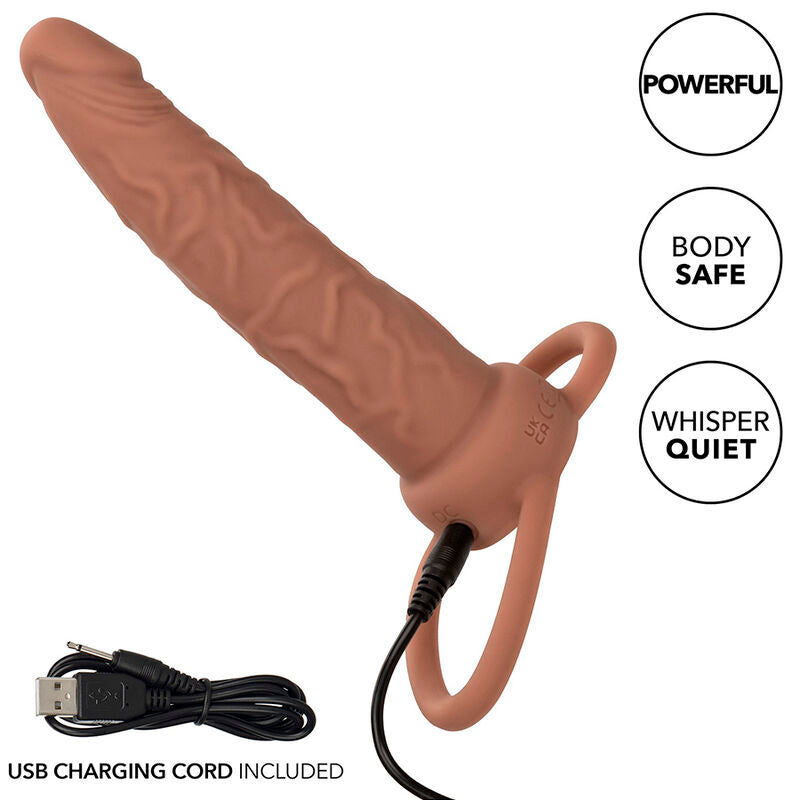 Maxx Performance Wiederaufladbarer Doppelpenetrator Skin Brown