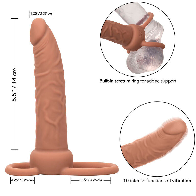 Maxx Performance Wiederaufladbarer Doppelpenetrator Skin Brown