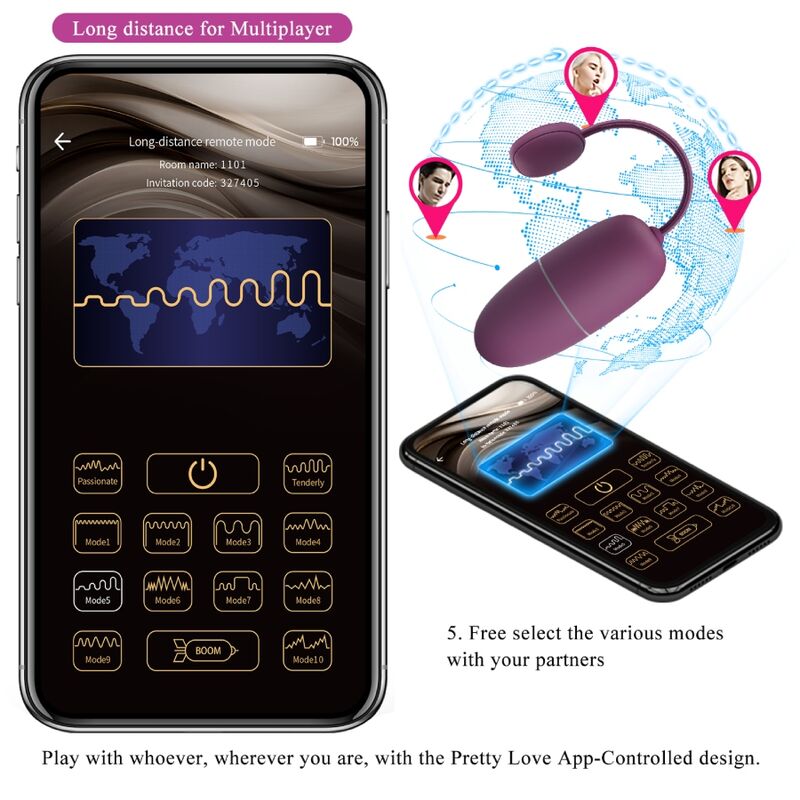 Nymph App-gesteuertes Vibrationsei Lila
