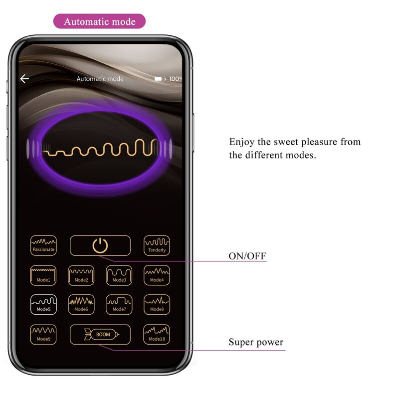 Nymph App-gesteuertes Vibrationsei Lila