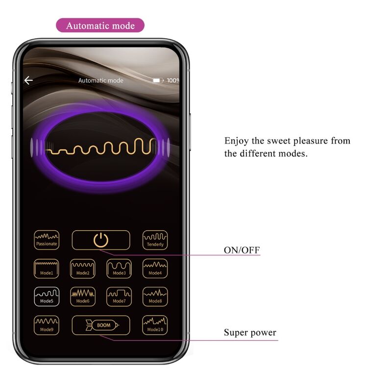 Fisherman App-gesteuertes Vibrationsei Flieder