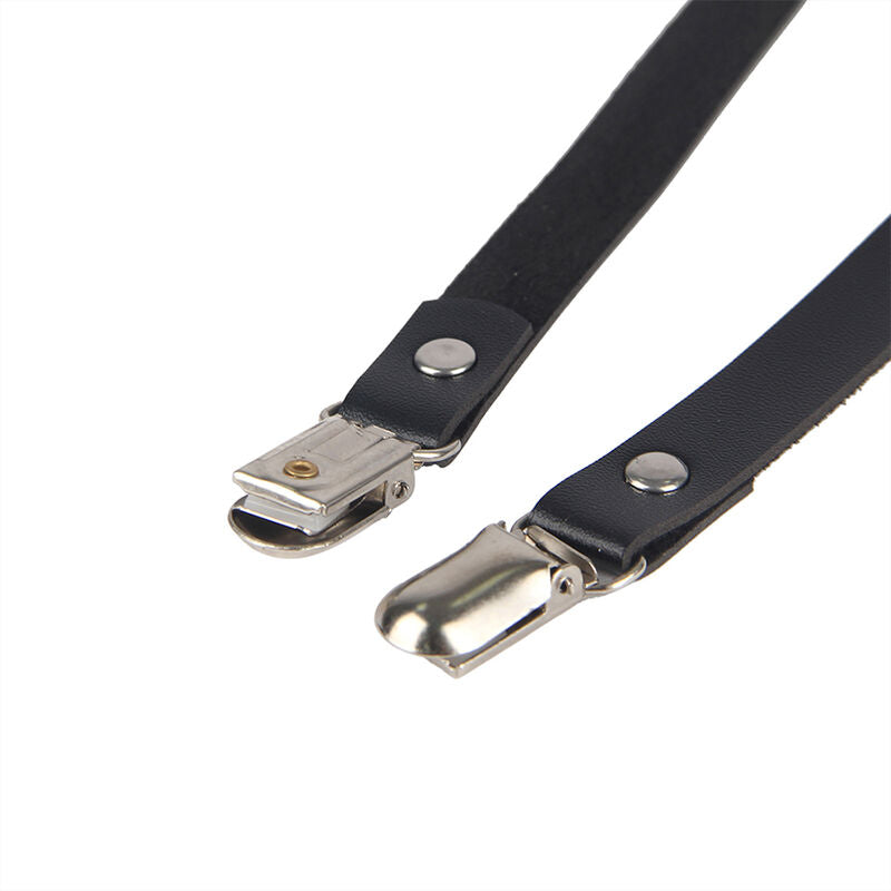 Schwarzes Beingeschirr aus Leder mit Kette, Einheitsgröße