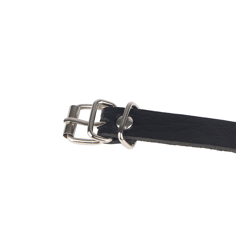Schwarzer Ledergürtel mit Ringkette, Einheitsgröße