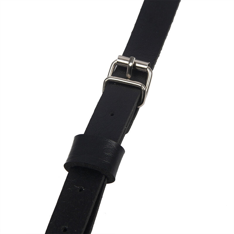 Brustharnisch mit Ringen aus schwarzem Leder, Einheitsgröße