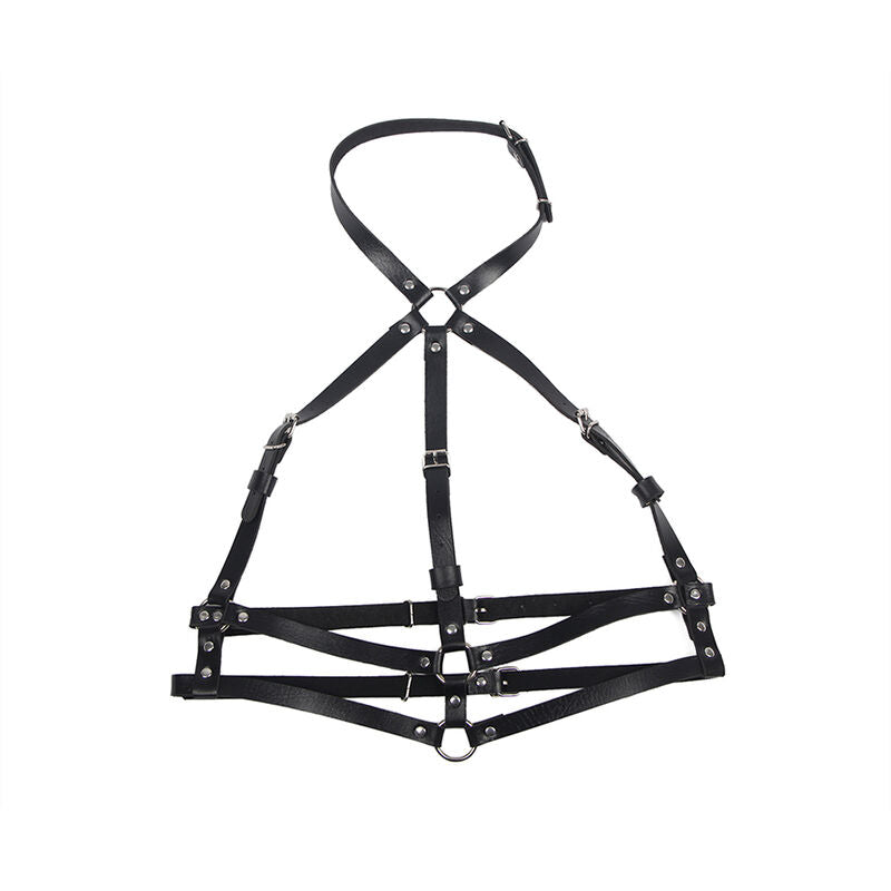 Brustharnisch mit Ringen aus schwarzem Leder, Einheitsgröße