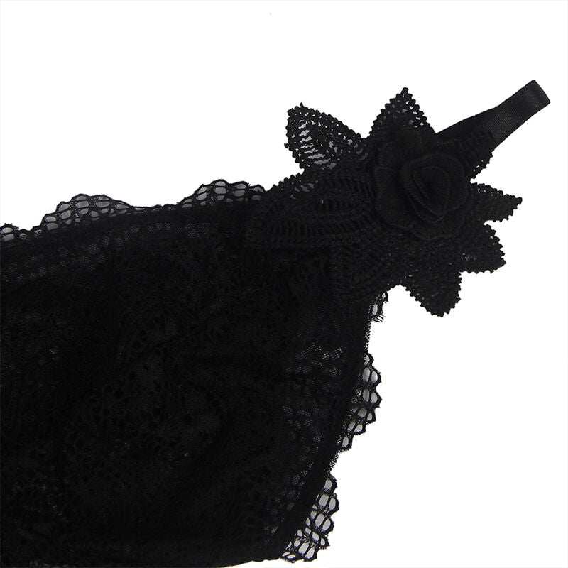 Babydoll aus Tüll mit Details, umhüllt und schwarz, S/M