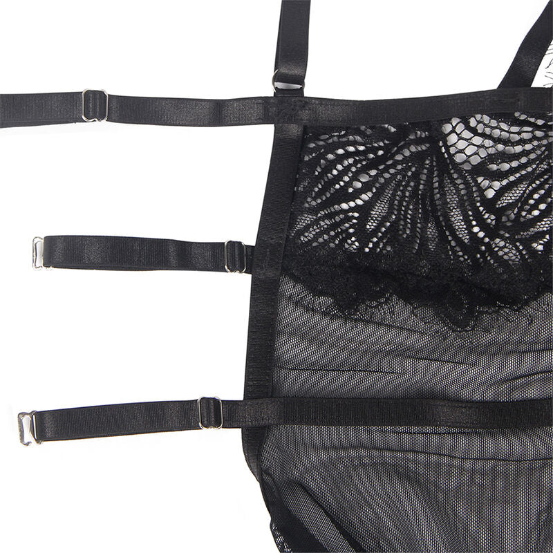 Babydoll mit verstellbaren Trägern zum Halten schwarz s/m