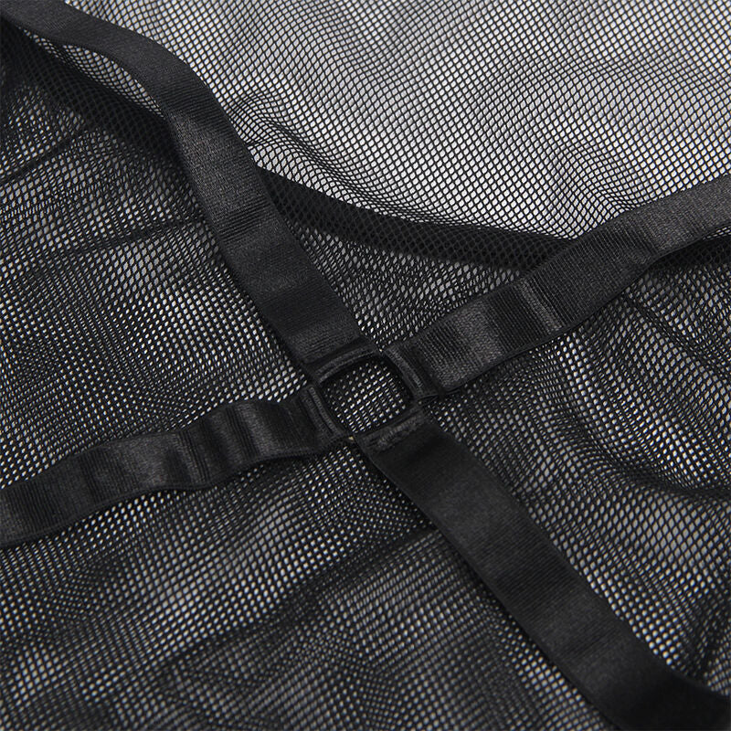 Transparentes Cuello-Neckholder-Kleid in Schwarz, S/M