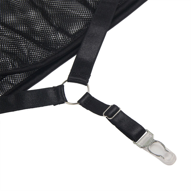 Transparentes Cuello-Neckholder-Kleid in Schwarz, S/M