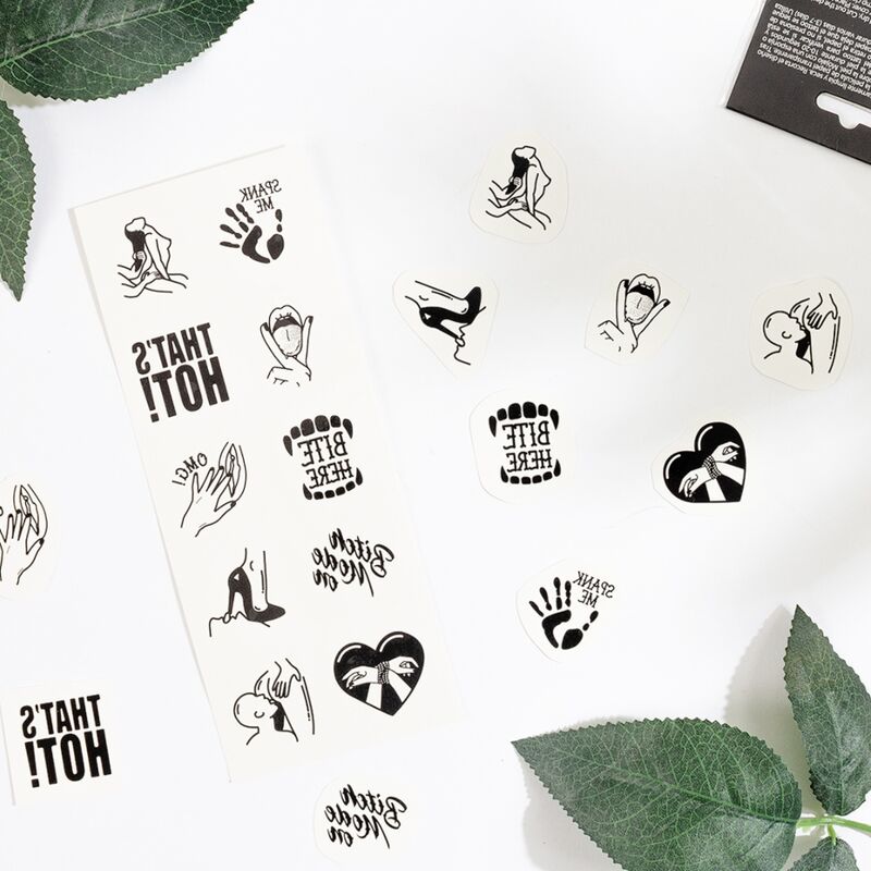 10er-Set temporäre Tattoos aus der Kinky Collection