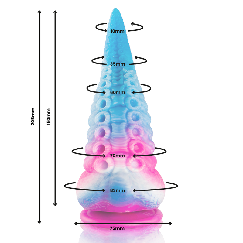 Großer Phorcys-Dildo mit blauem Tentakel