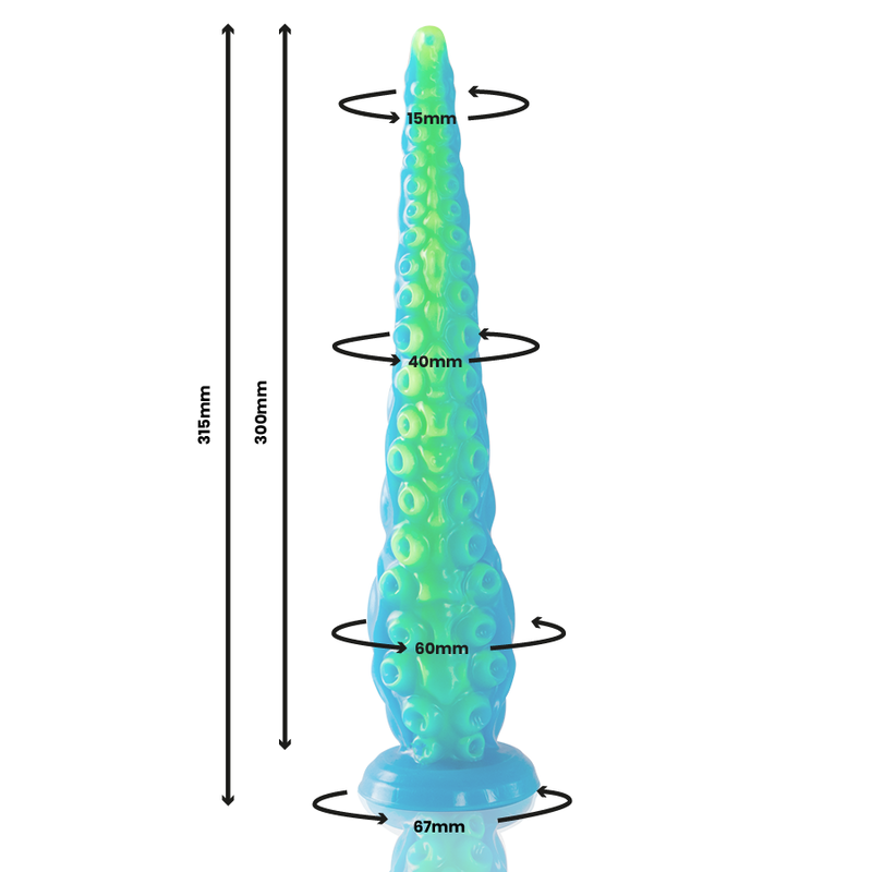 Scylla Großer fluoreszierender schlanker Tentakeldildo