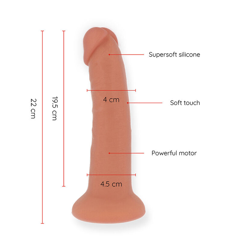 Großer Dildovibrator Bogotá 9 Geschwindigkeiten natürlich 22 cm -o- 4,5 cm - kostenlose App