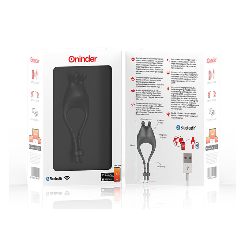 Pampa wiederaufladbarer, verstellbarer Vibrationsring mit Klitorisstimulator mit 10 Geschwindigkeiten – kostenlose App