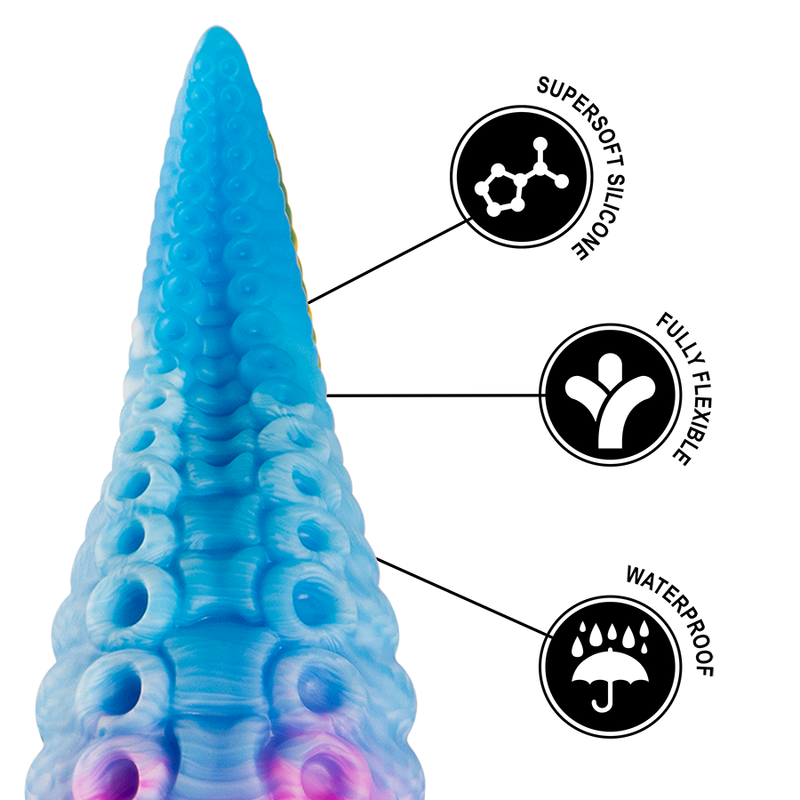 Großer Phorcys-Dildo mit blauem Tentakel