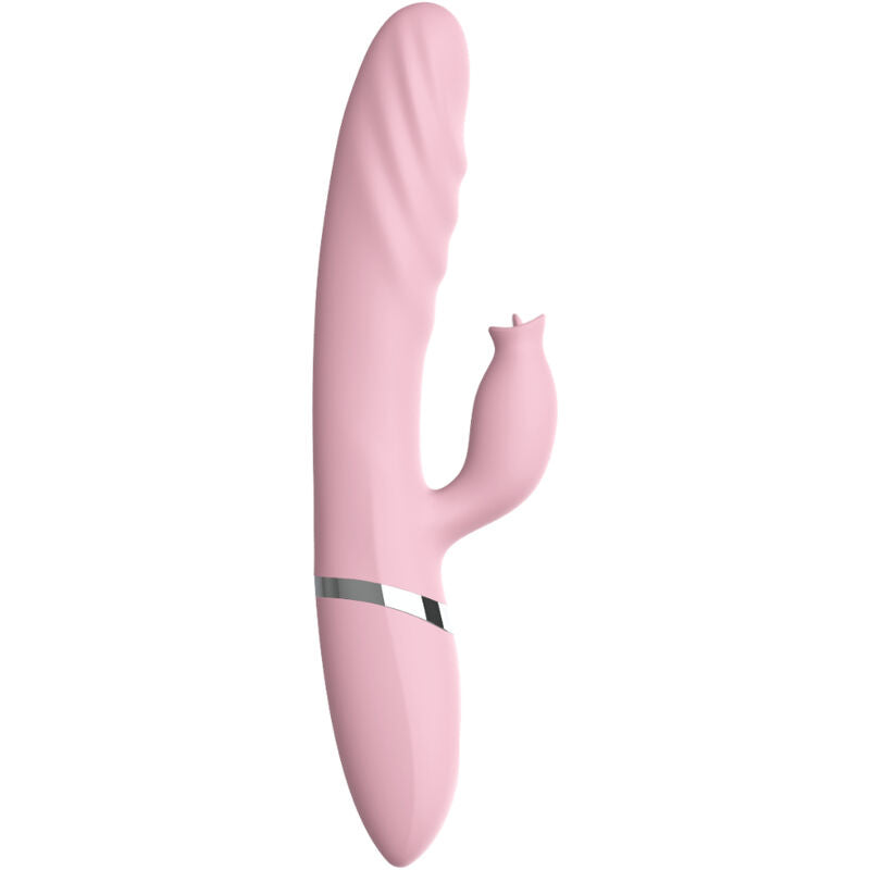 Vibrator &amp; Thruster mit rosa Zunge mit Wärmeeffekt