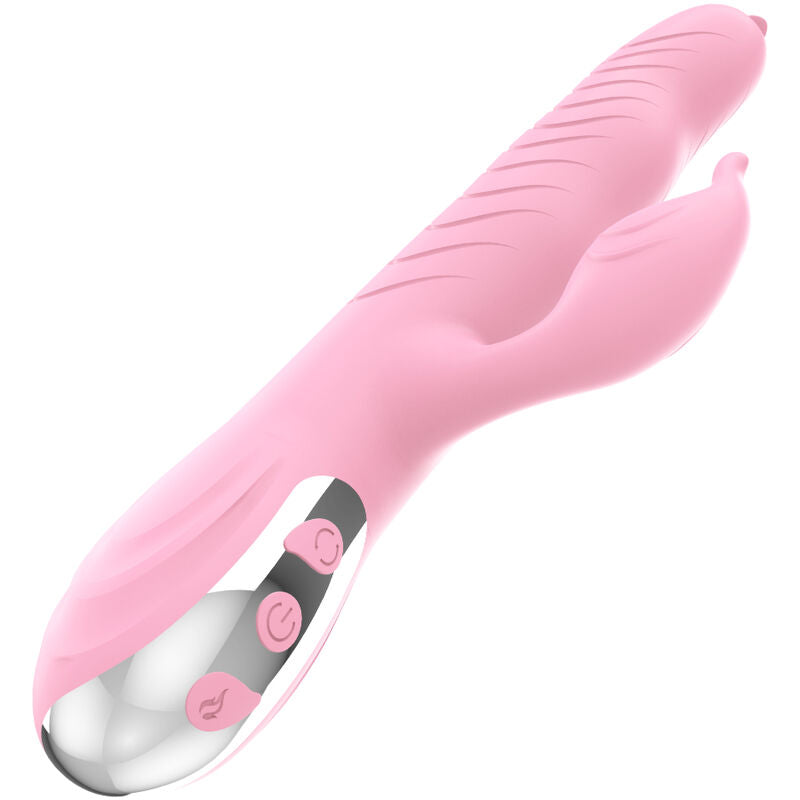 Marcia Vibrator &amp; Doppelter Zungenstoß Wärmeeffekt Rosa