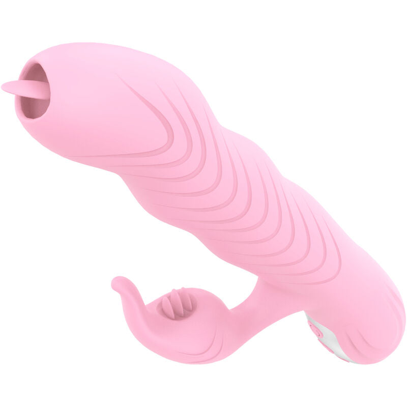 Marcia Vibrator &amp; Doppelter Zungenstoß Wärmeeffekt Rosa