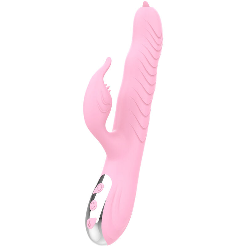 Marcia Vibrator &amp; Doppelter Zungenstoß Wärmeeffekt Rosa