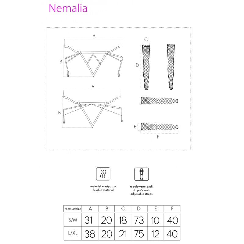 Nemalia Set Leaguero + Medien + Handschuhe schwarz