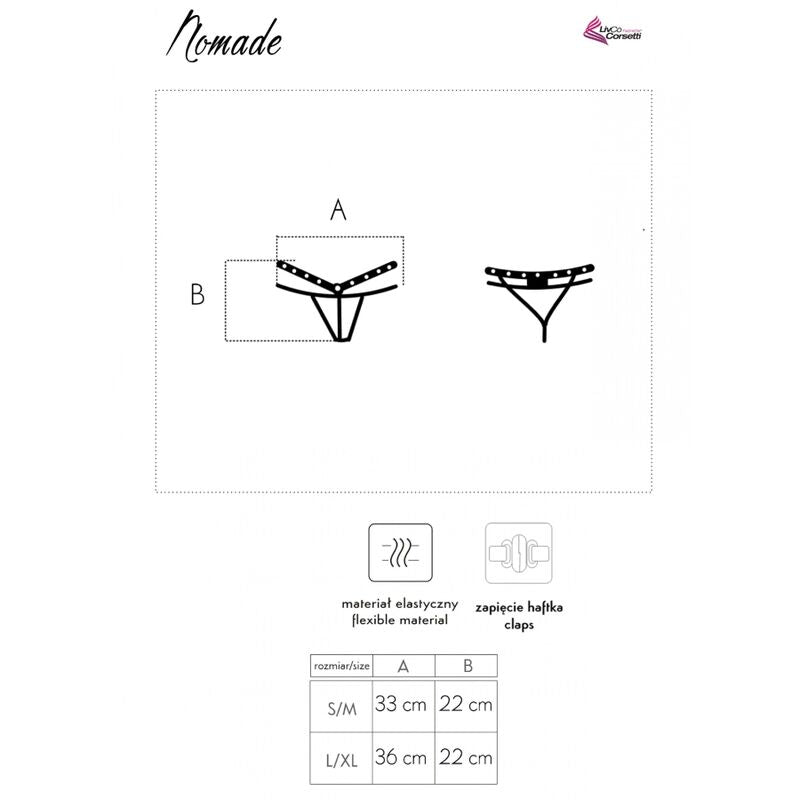 Nomade – Schwarzer Tanga mit offenem Schritt