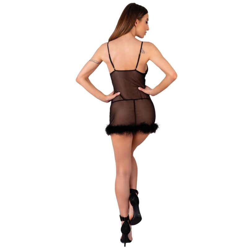 Zerunam-Set Babydoll + schwarzer Tanga