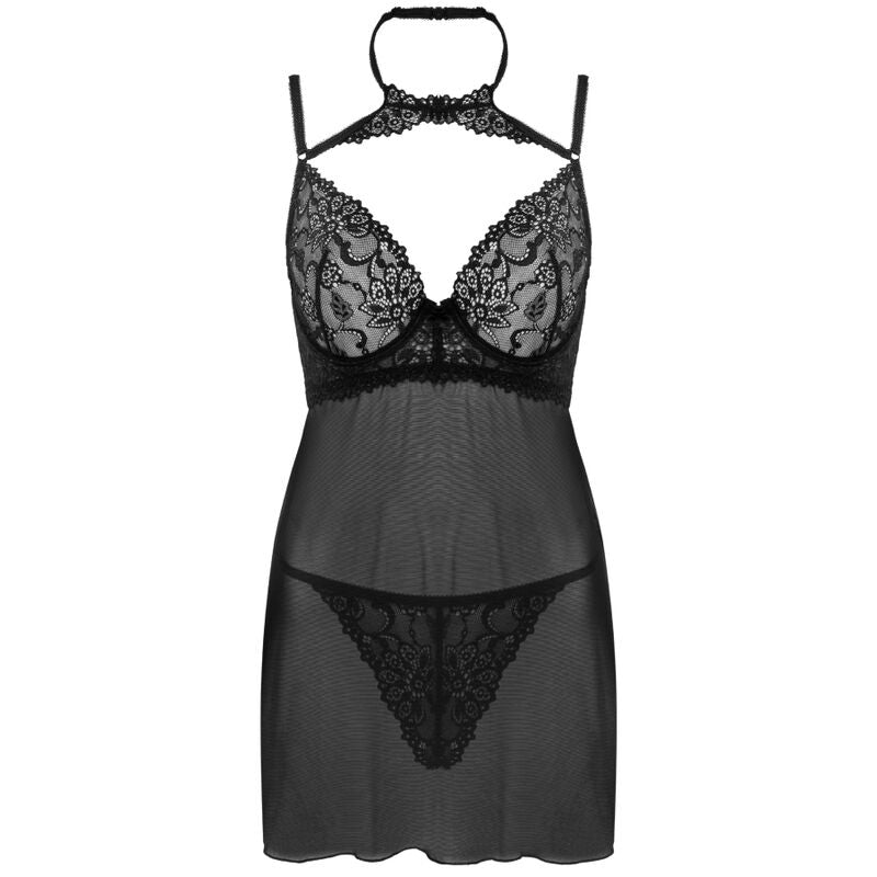 Binella-Set Babydoll + schwarzer Tanga