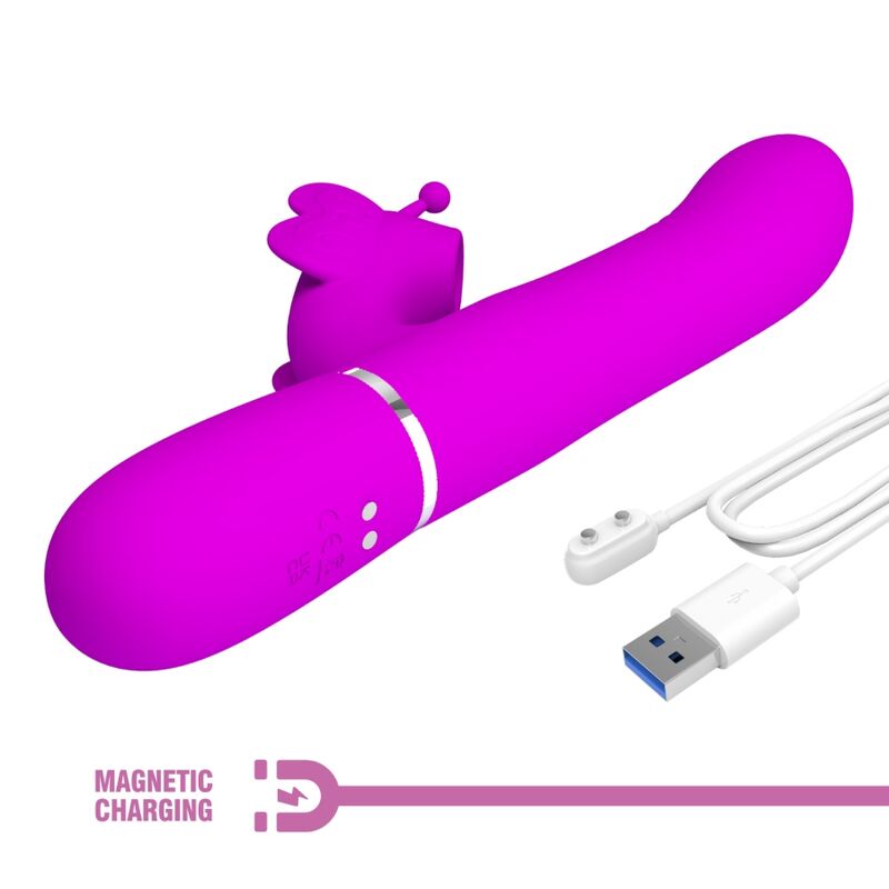 4-in-1 Multifunktions-Rabbit-Vibrator, Fuchsia Butterfly