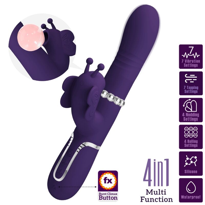 4-in-1-Multifunktionsvibrator „Purple Butterfly Rabbit“