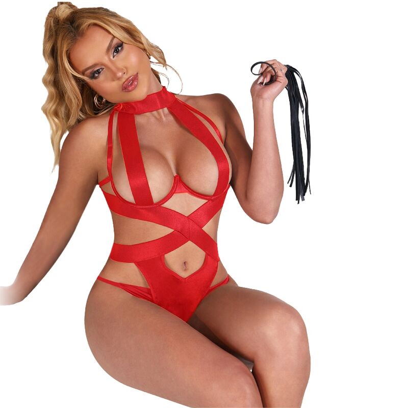 Sexy Neckholder-Body mit Arnes Rojo, S/M