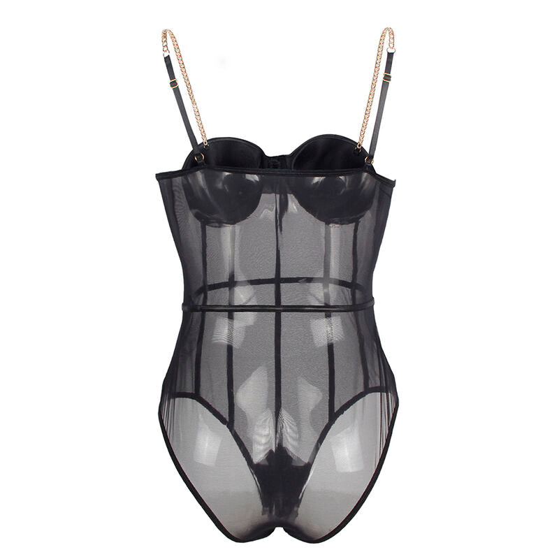 Body mit Kettendetail, schwarz, s/m