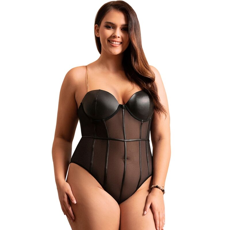 Body mit Kettendetail, schwarz, s/m