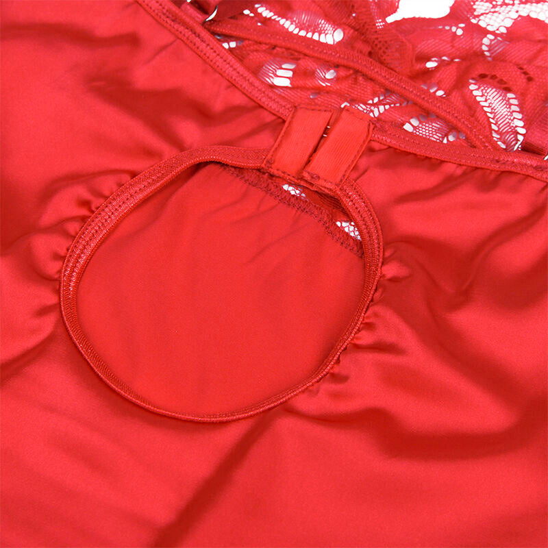 Babydoll aus Satin mit Umschlägen, rot, S/M
