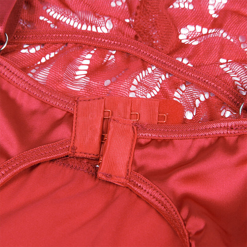 Babydoll aus Satin mit Umschlägen, rot, S/M