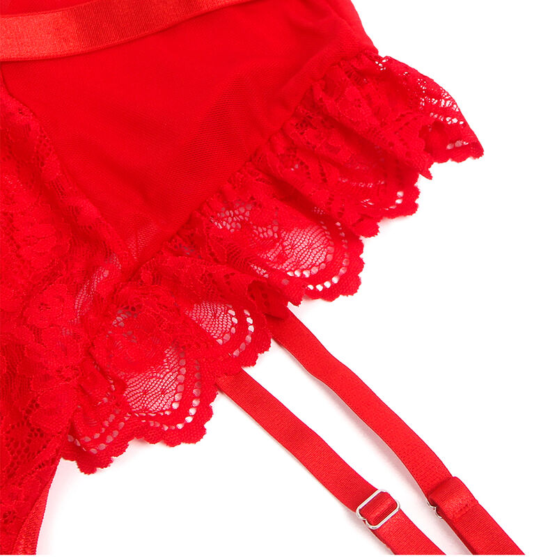 Teddy mit Liga-Details im Kasten und roten Streifen s/m