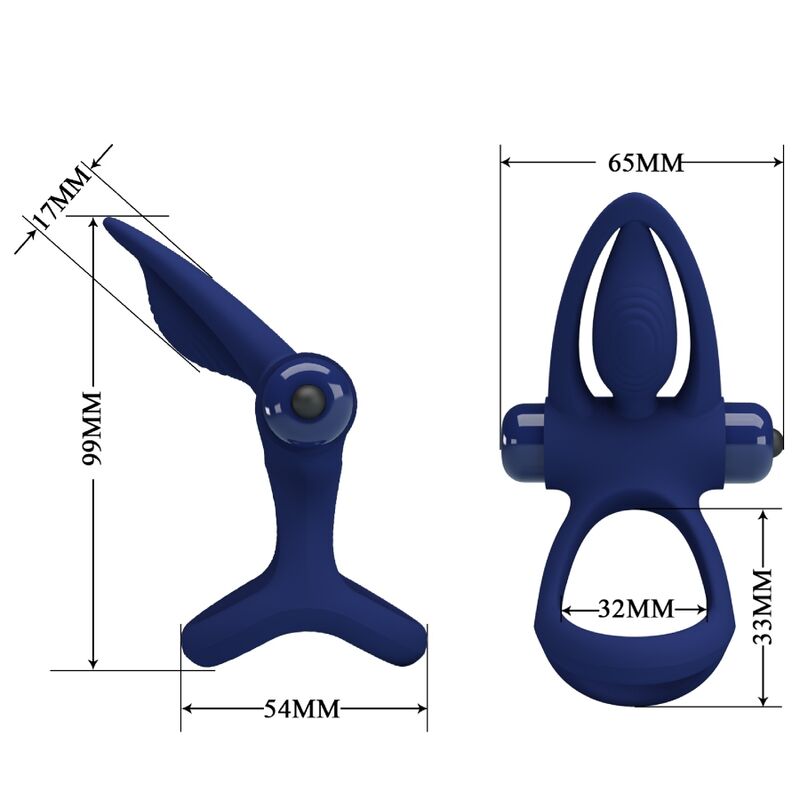 Doppelringmatte mit Vibration &amp; blauem Stimulator