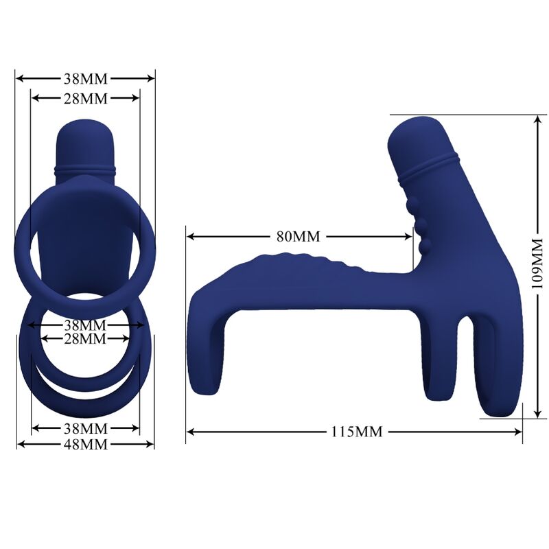Elish Vibrationsring mit blauer Verlängerung