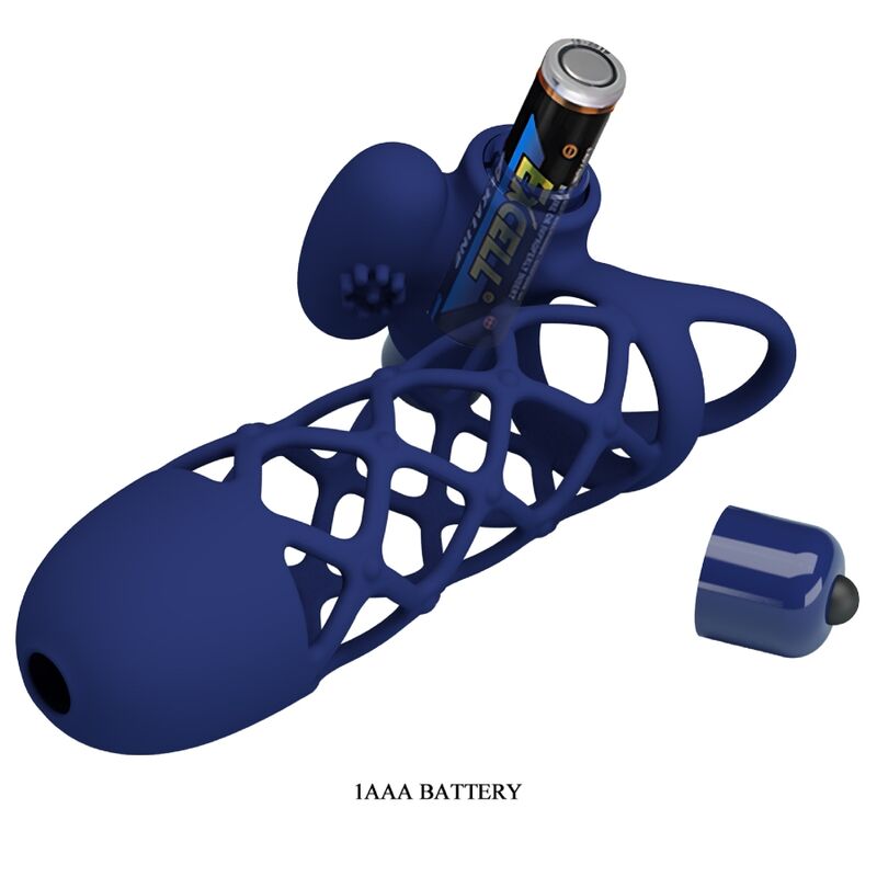 Giann Vibrationsring mit blauer Silikonhülle