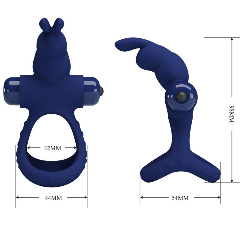 Luchito doppelt vibrierender Rabbit-Ring blau