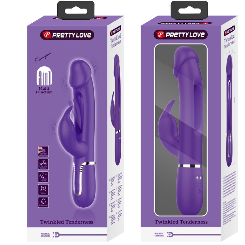 Kampas Rabbit 3-in-1 Multifunktionsvibrator mit lila Zunge
