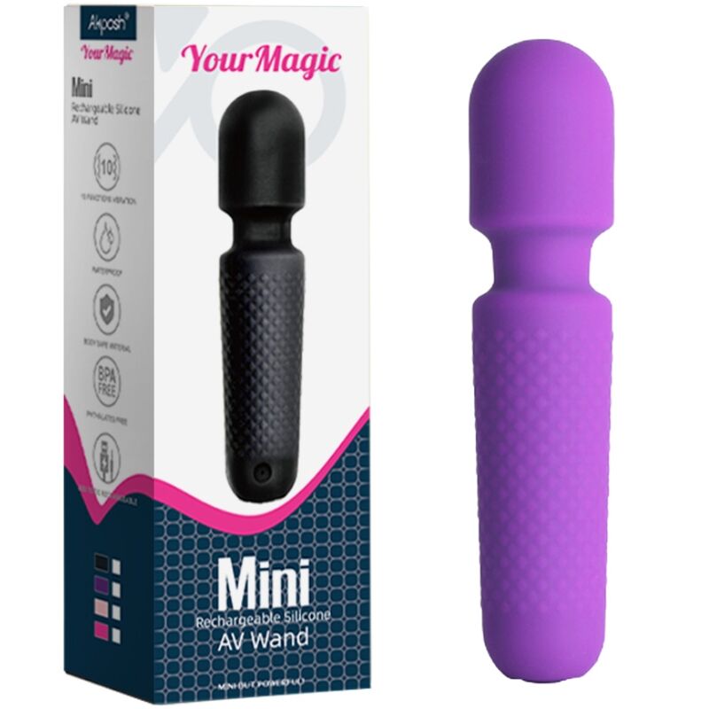 Ihr magischer wiederaufladbarer Massager &amp; Vibrator 10 Vibrationen Zauberstab Punkte lila