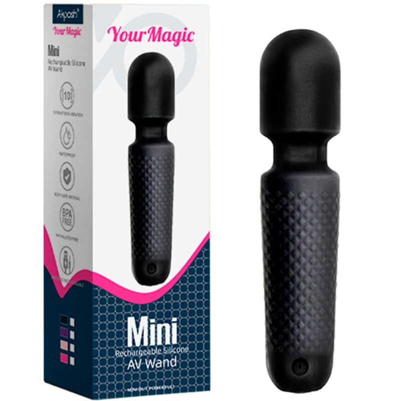 Ihr magischer Massager &amp; wiederaufladbarer Vibrator 10 Vibrationen Wand Dots schwarz
